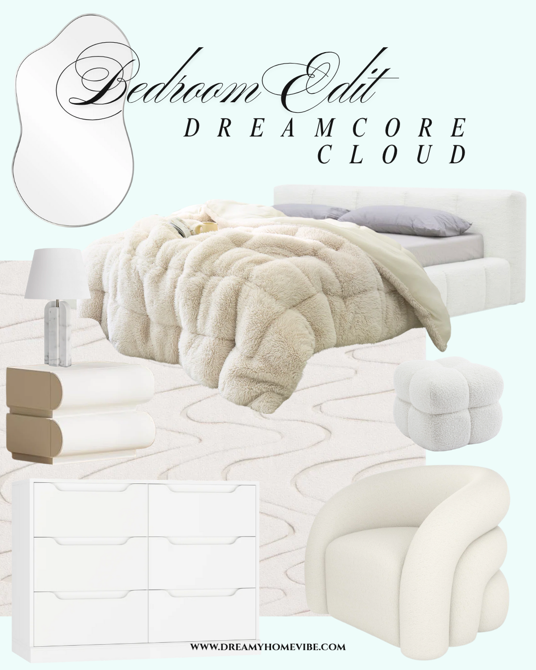 Bedroom Edit: Dreamcore Clouds White and Cozy