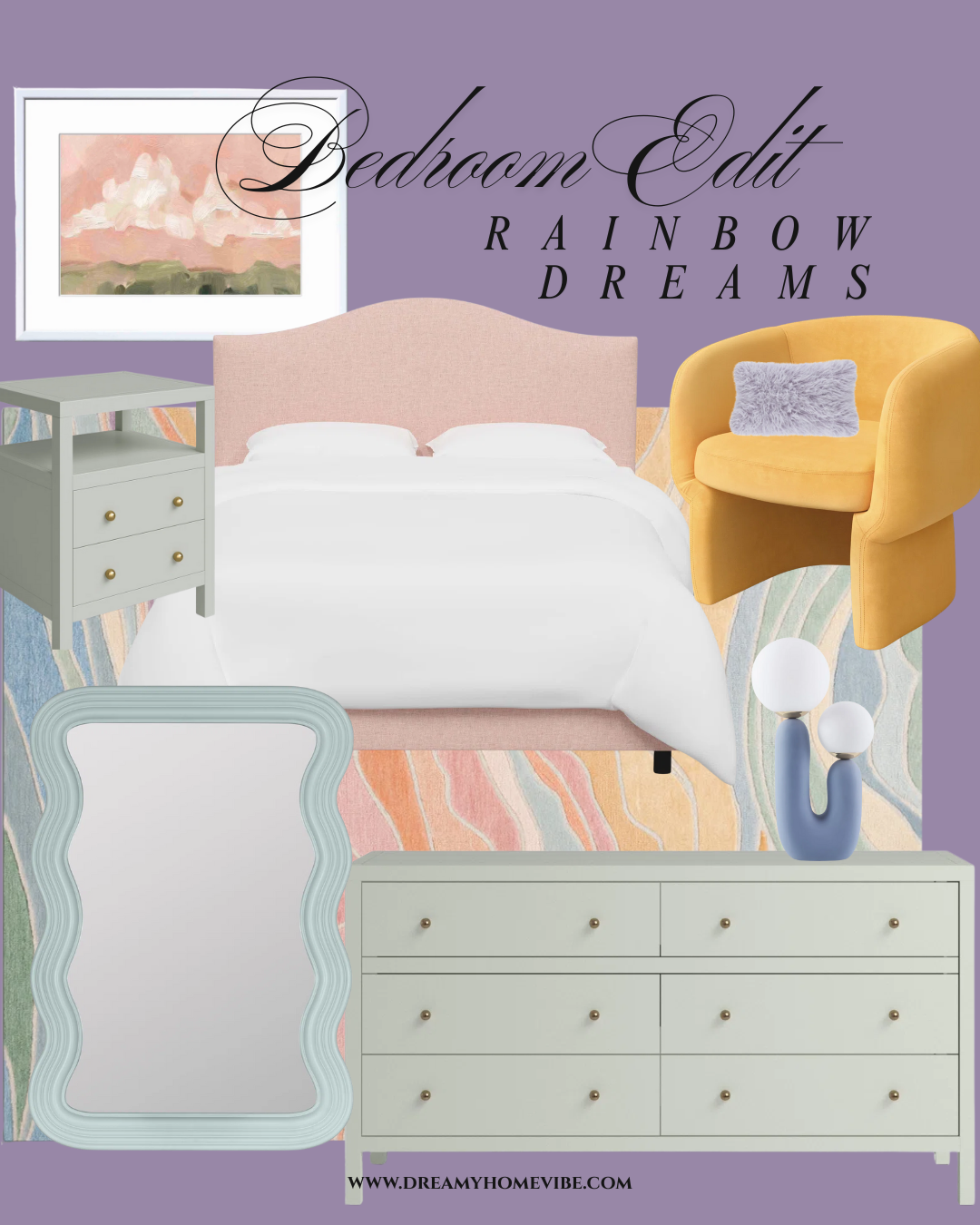Bedroom Edit: Rainbow Dreams Colorful + Cozy
